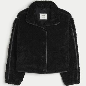 Black Hollister Sherpa Jacket Brand New